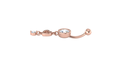 RKC JEWELRY Gioielli con ombelico da donna in argento sterling 925, placcato in oro giallo 14k, peso prodotto 1,10 g