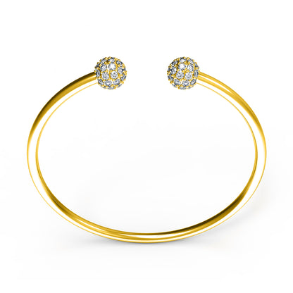 RKC Damen-Armreif aus 925er-Sterlingsilber, 1,08 Karat Moissanit, 14 Karat Roségold vergoldet, Gewicht 9,00 g, Höhe 50,00 mm