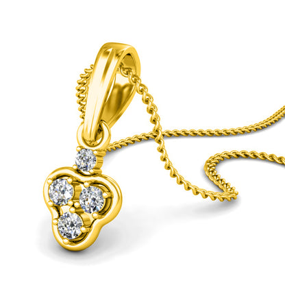 Mini regalo in argento sterling RKC 925, pendente in moissanite da 0,04 ct, placcato in oro giallo 14 carati, peso 2,5 g, altezza 13 mm