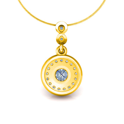 RKC Silver Halo 0,55 CT Moissanit runder Damen-Anhänger, 925er Silber, Gewicht 2,8 g, Höhe 15 mm