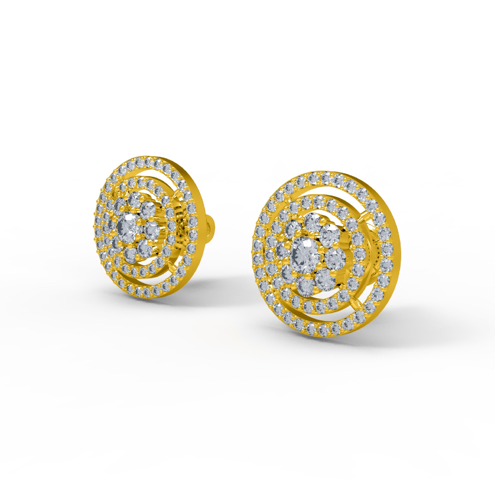 RKC 925 Sterling Silber Damen-Ohrring für den täglichen Gebrauch, 14 Karat Gelb, Gesamtgewicht 3,70 GM, Höhe 13,50 mm