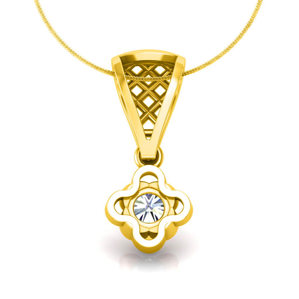 RKC handgefertigter Tropfen-Anhänger mit Blumen-Moissanit-Motiv aus Sterlingsilber, 14 Karat Weißgold vergoldet
