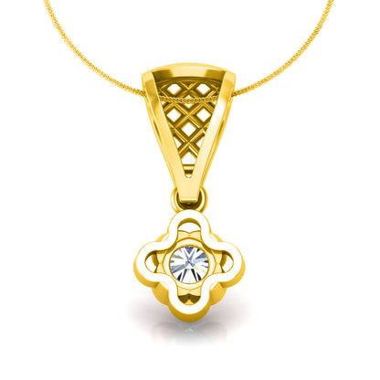 RKC handgefertigter Tropfen-Anhänger mit Blumen-Moissanit-Motiv aus Sterlingsilber, 14 Karat Weißgold vergoldet