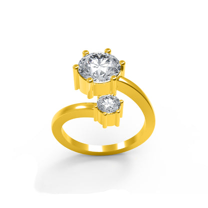 Anello di fidanzamento con moissanite a taglio rotondo RKC da 2,25 ct, argento 925, placcato in oro giallo 14k per peso da donna 3,8 g e 1,70 mm