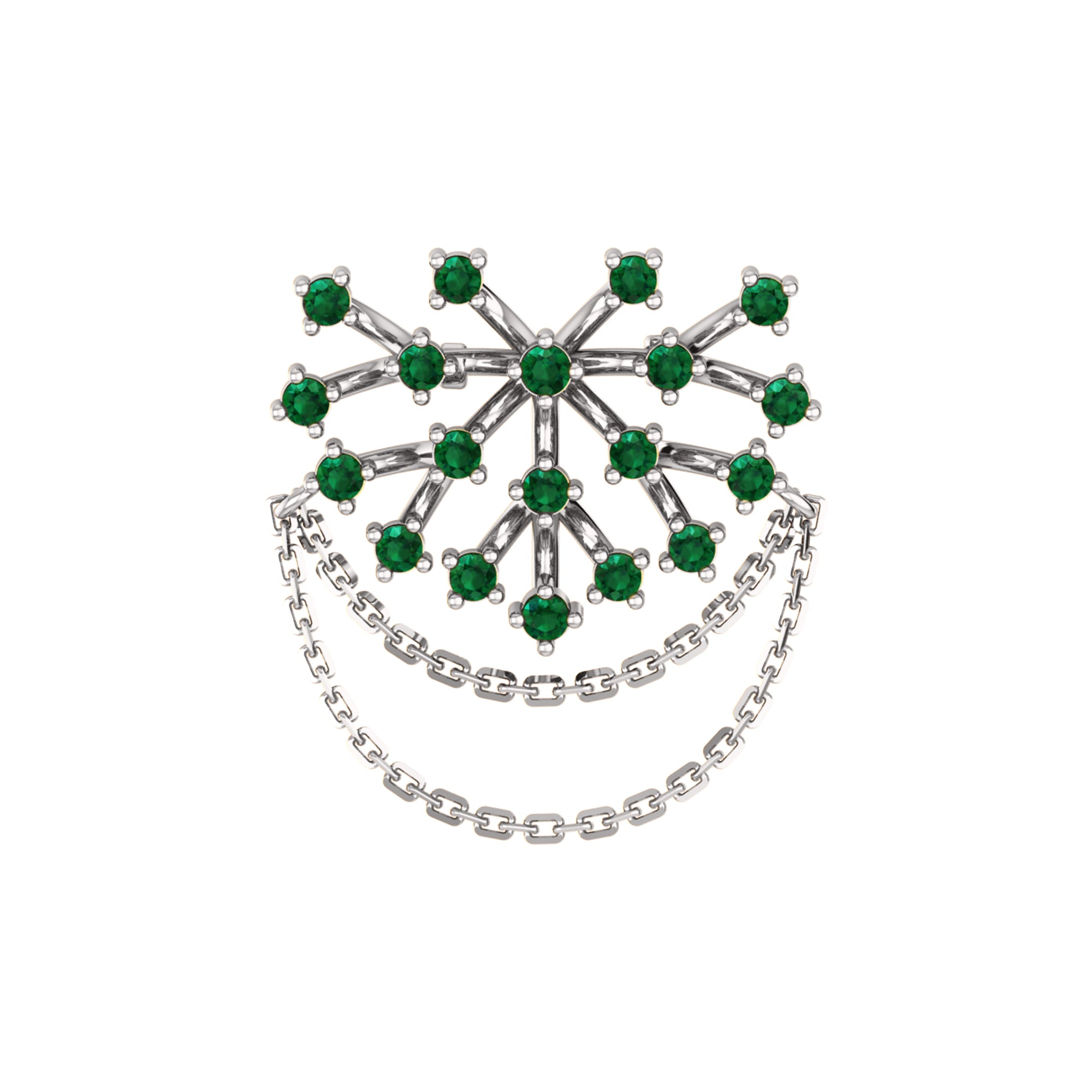 Spilla RKC Moissanite in argento sterling 925 placcata in oro giallo 14 carati Peso del prodotto 3,00 GM Altezza 23,00 MM