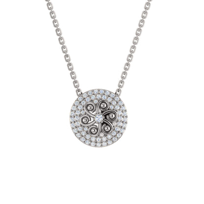 Ciondolo in moissanite RKC 2,9 CT, gioielli in argento 925, placcato in oro giallo 14 carati, peso 4,00 GM, altezza 13,50 mm