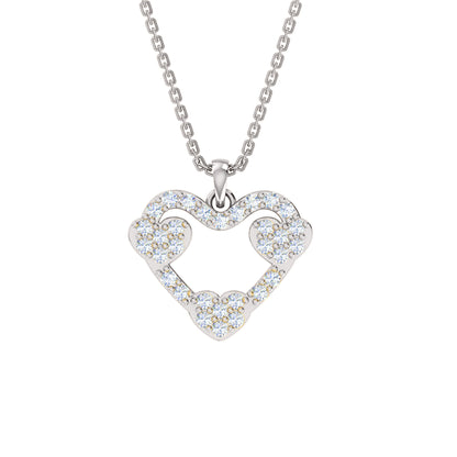 RKC 2,00 CT Moissanit-Herzanhänger, 925er Silberschmuck, 14 Karat Roségold vergoldet, Gewicht 4,30 GM, Höhe 17,80 mm