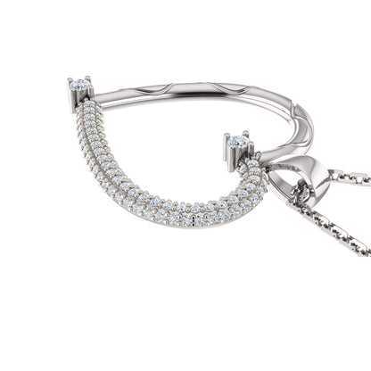 RKC Ciondolo stile cuore in moissanite da 0,46 ct, gioielli in argento 925, placcato in oro giallo 14 carati, peso 4,10 g, altezza 28 mm
