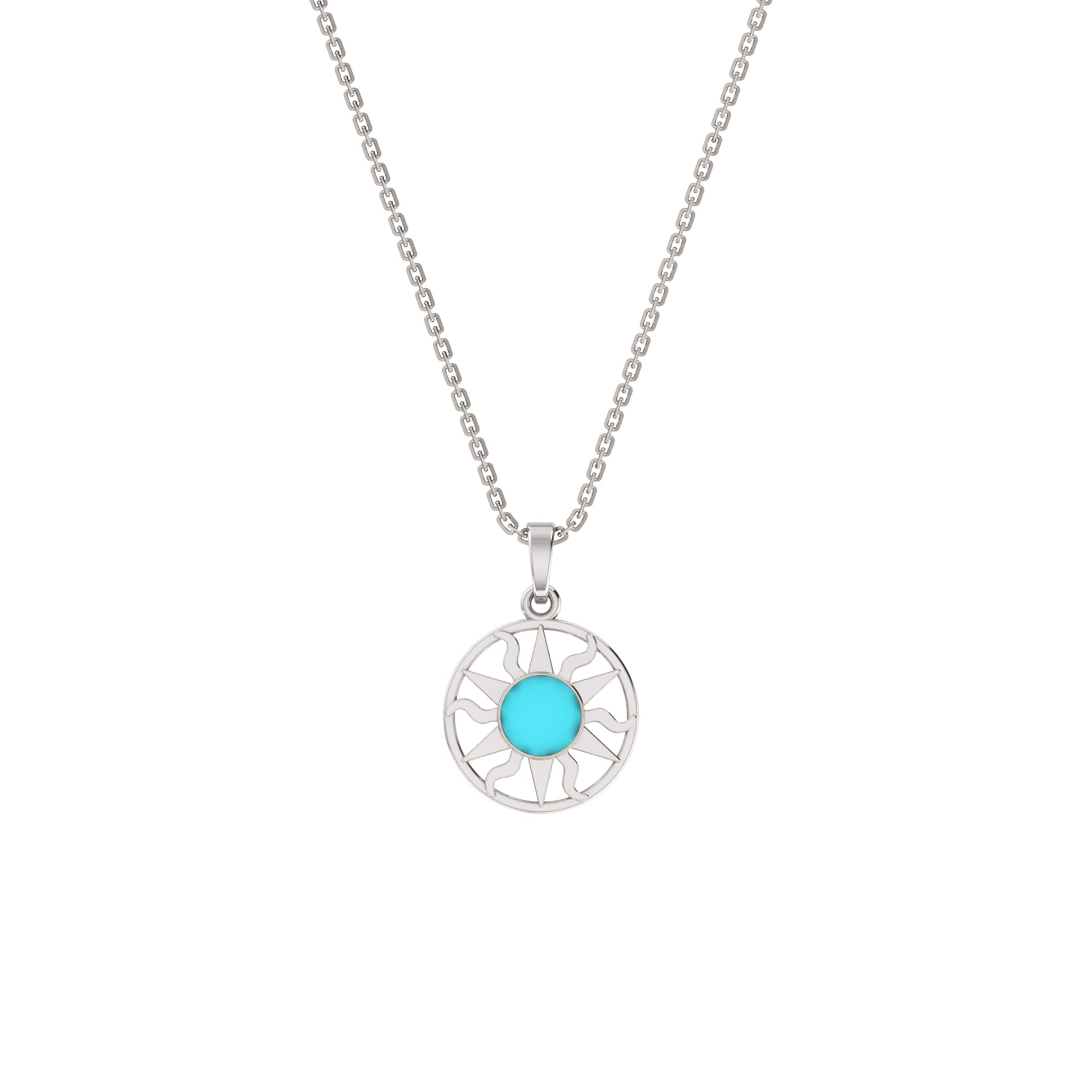 RKC Emaille-Sonnenanhänger, 925er Silberschmuck, 14 Karat Gelbgold vergoldet, Produktgewicht: 4,00 g, Höhe: 12,50 mm