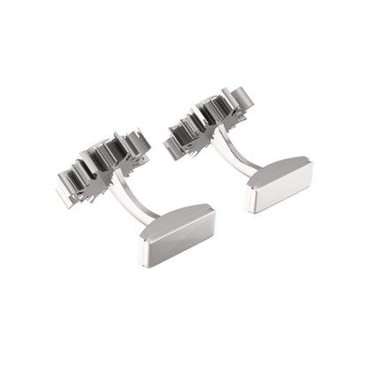 RKC-Moissanit-Manschettenknöpfe und Brosche aus 925er-Sterlingsilber, 14 Karat Gelbgold vergoldet, Produktgewicht 4,60 g
