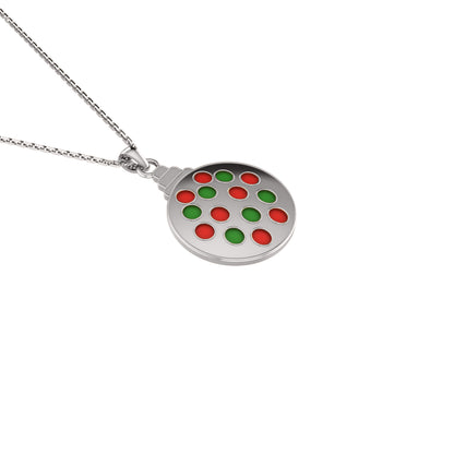RKC 925 Sterling Silver Enamel Women Pendant Set 14K Yellow Gold Plated Wt 4.40gm Height 19.00mm