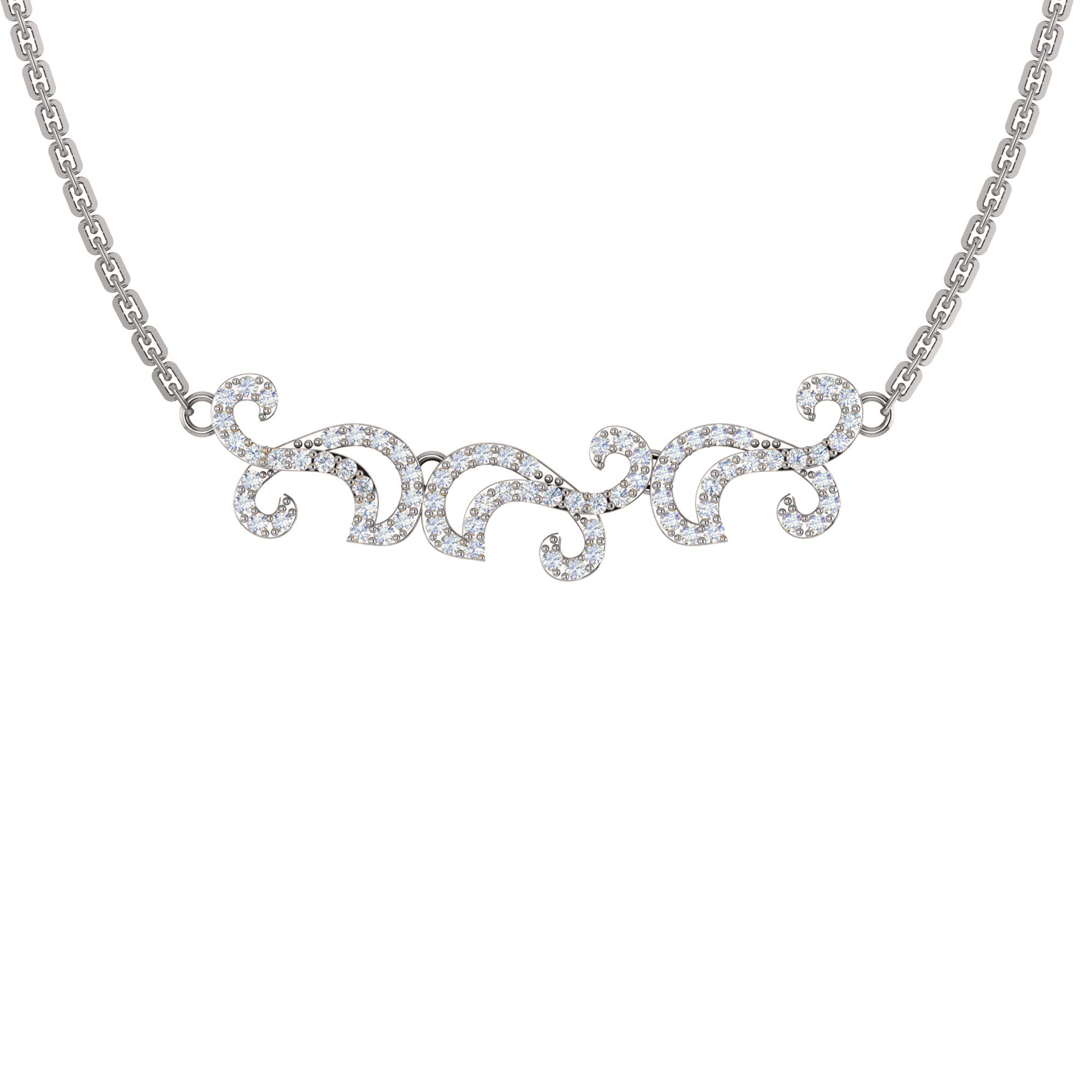 Collana affascinante con moissanite RKC 1.1 CT Argento 925 placcato oro rosa 14k Peso del prodotto 5,50 GM Altezza 11,00 MM