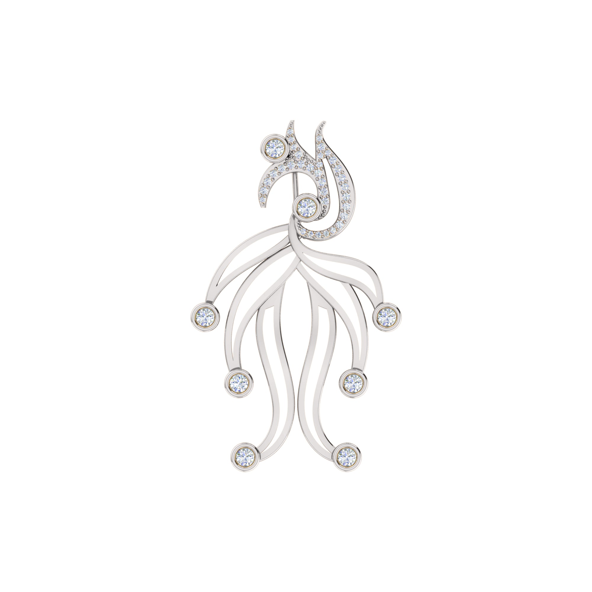 Spilla RKC Moissanite in argento sterling 925 placcata in oro rosa 14 carati Peso del prodotto 4,00 GM Altezza 39,00 MM