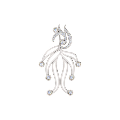 Spilla RKC Moissanite in argento sterling 925 placcata in oro rosa 14 carati Peso del prodotto 4,00 GM Altezza 39,00 MM