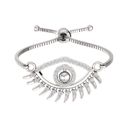 Bracciale da donna con pietre preziose multiple in argento sterling 925 RKC da 0,14 ct, placcato in oro giallo 14 carati, peso 3,80 GM, altezza 10,00 mm