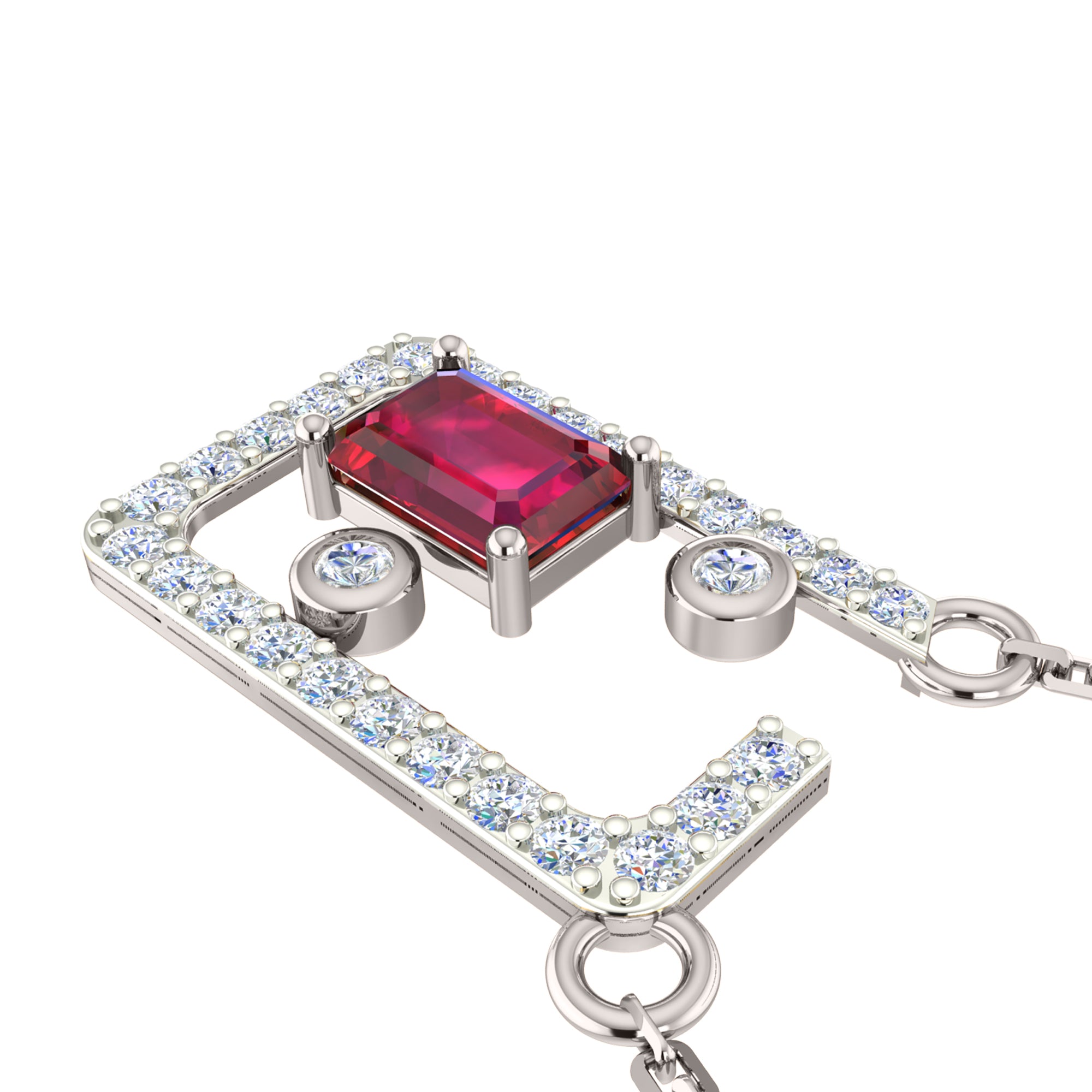 Ciondolo con rubino in argento dorato RKC 925 da 1,00 ct totale, peso 3,70 g e orecchino da 2,10 g, set con placcatura in oro giallo 14 carati
