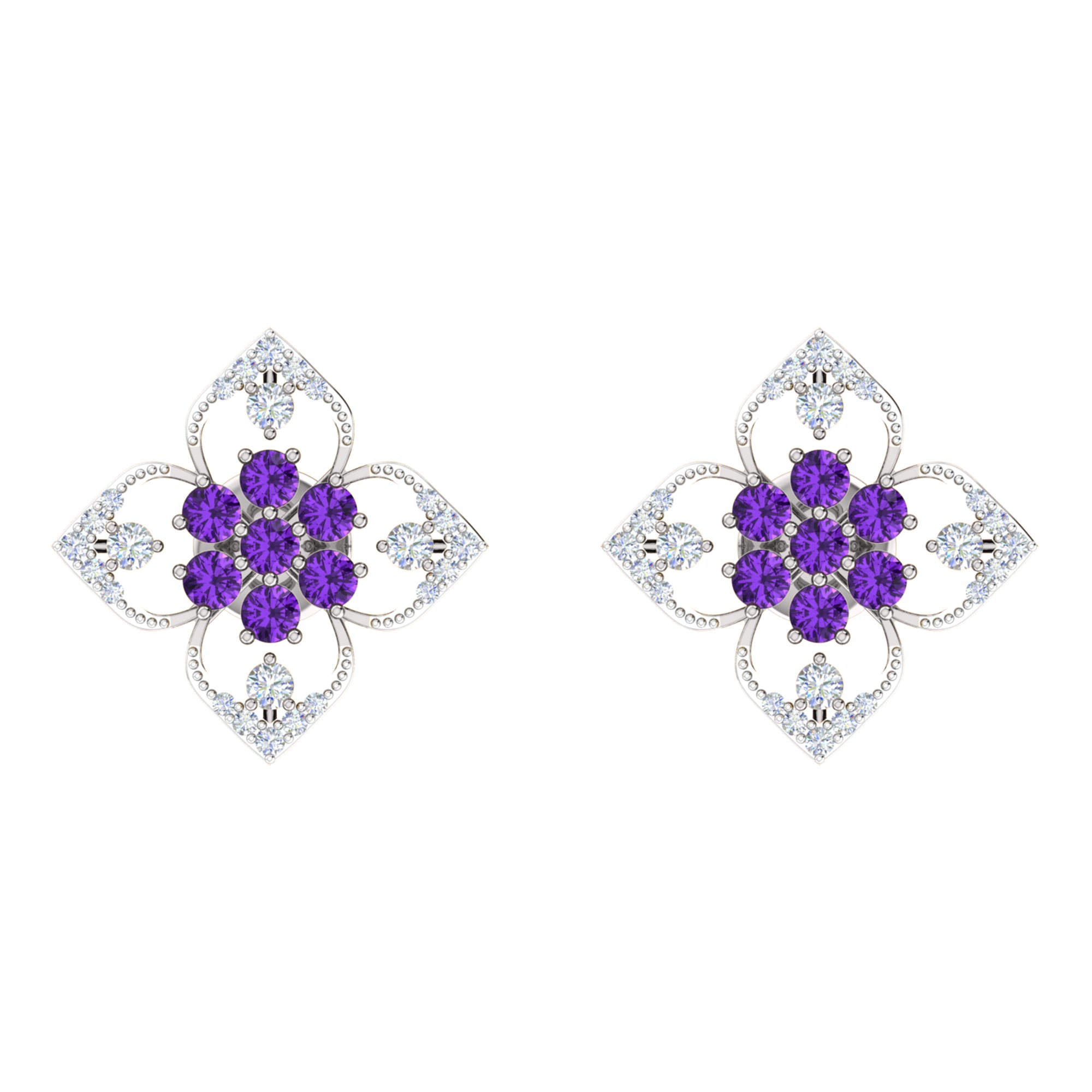 RKC 925 Sterling Silber Damen-Ohrring mit Blumenmuster für den täglichen Gebrauch, 14 Karat Gelb, Produktgewicht: 2,80 GM, Höhe: 14,70 mm