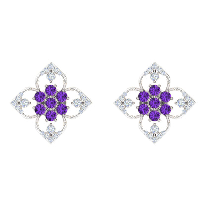 RKC 925 Sterling Silber Damen-Ohrring mit Blumenmuster für den täglichen Gebrauch, 14 Karat Gelb, Produktgewicht: 2,80 GM, Höhe: 14,70 mm