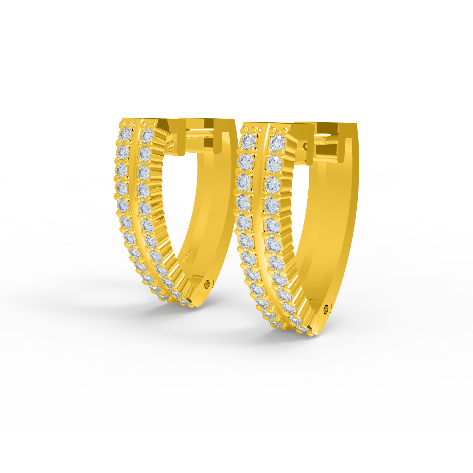 Orecchino da donna a cerchio a clip in argento sterling RKC 925 14k giallo sopra Peso del prodotto 4,00 GM Altezza 15,50 MM