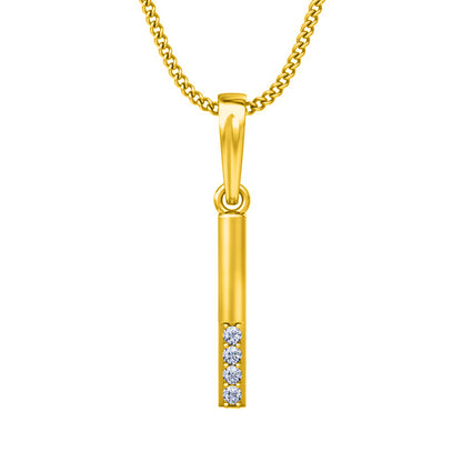 Ciondolo in moissanite da 0,04 lingotto in argento sterling RKC, regalo per lei, finitura in oro giallo 14 carati, peso 2,4 g, altezza 14 mm