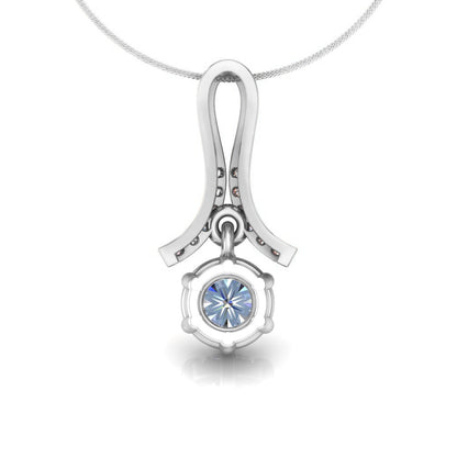 Ciondolo in moissanite da donna con goccia in argento sterling 925 RKC da 0,30 CT, per donna, placcato in oro rosa 14 carati, peso 3,1 g, altezza 16 mm
