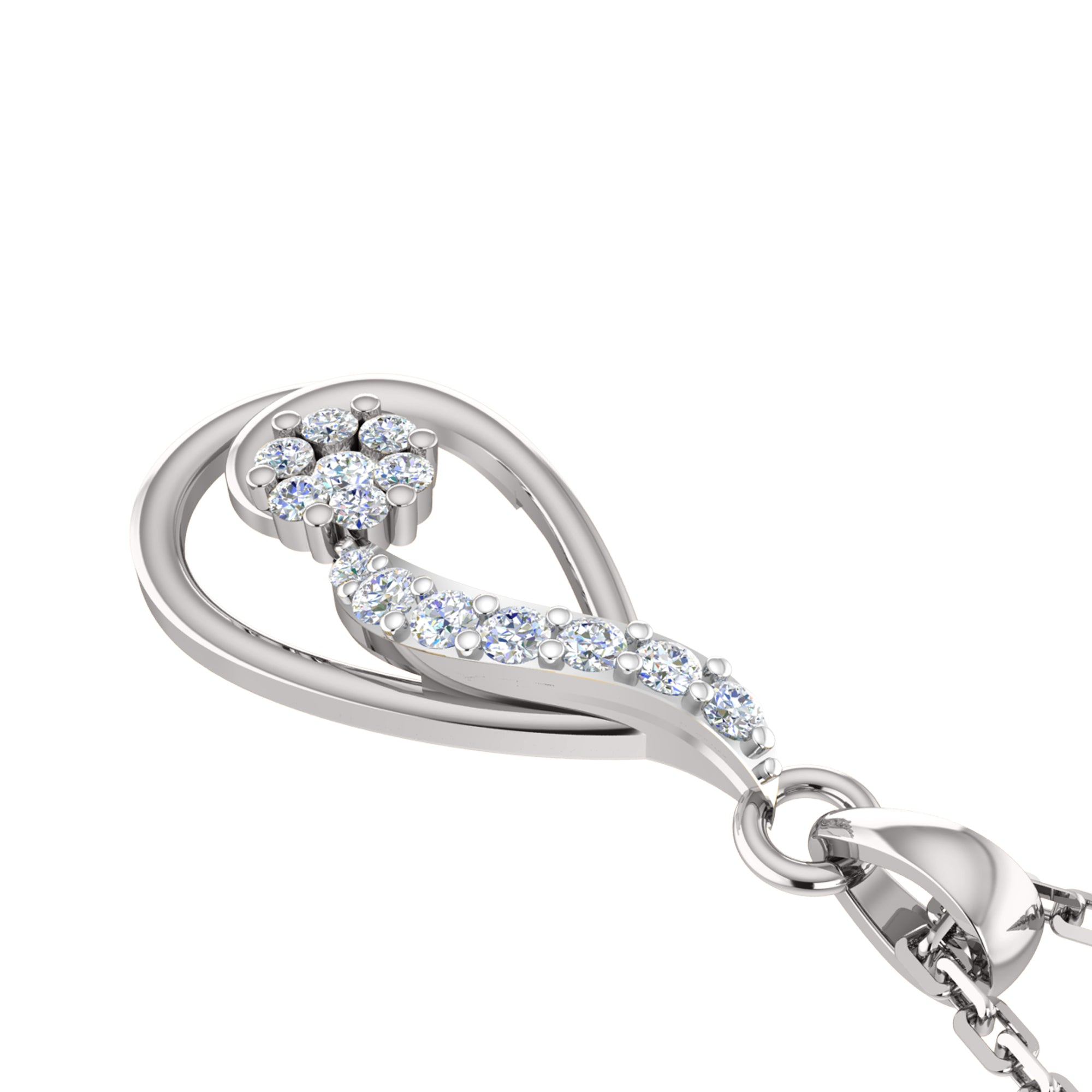 Ciondolo in moissanite da 0,40 ct in argento dorato RKC 925 con peso di 3,60 g e orecchino da 2,30 g con placcatura in oro giallo 14 carati