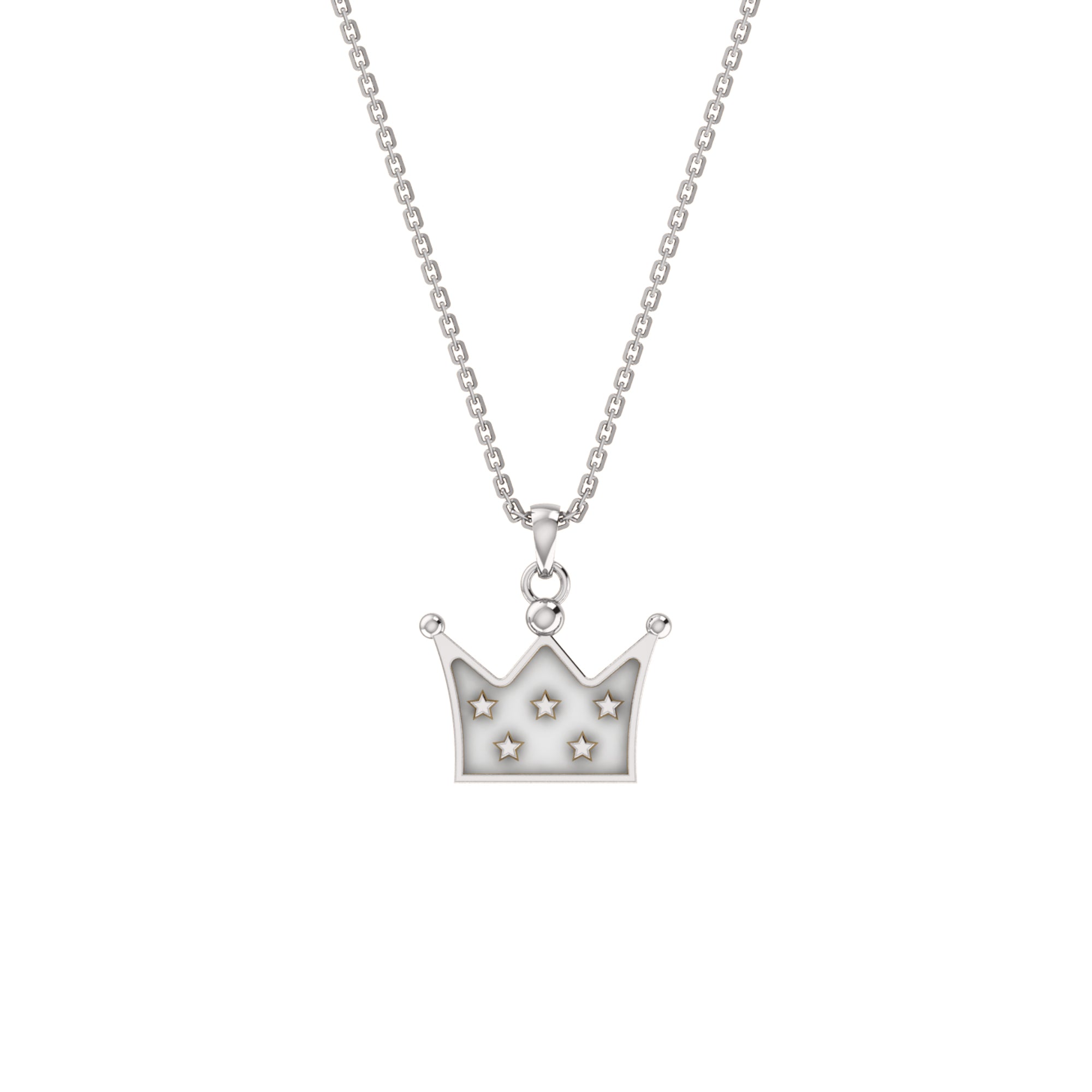 Ciondolo corona smaltata RKC in argento 925 placcato in oro rosa 14 carati Peso 3,80 GM Altezza 15,00 MM
