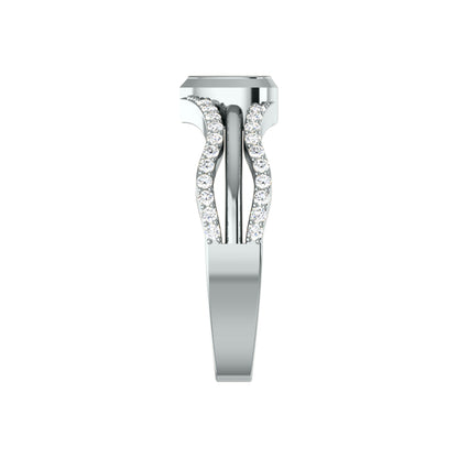 RKC Herz-Moissanit-Verlobungsring, 925er Silber, 14 Karat Weißgold vergoldet, für Damen, Gewicht 3,50 g