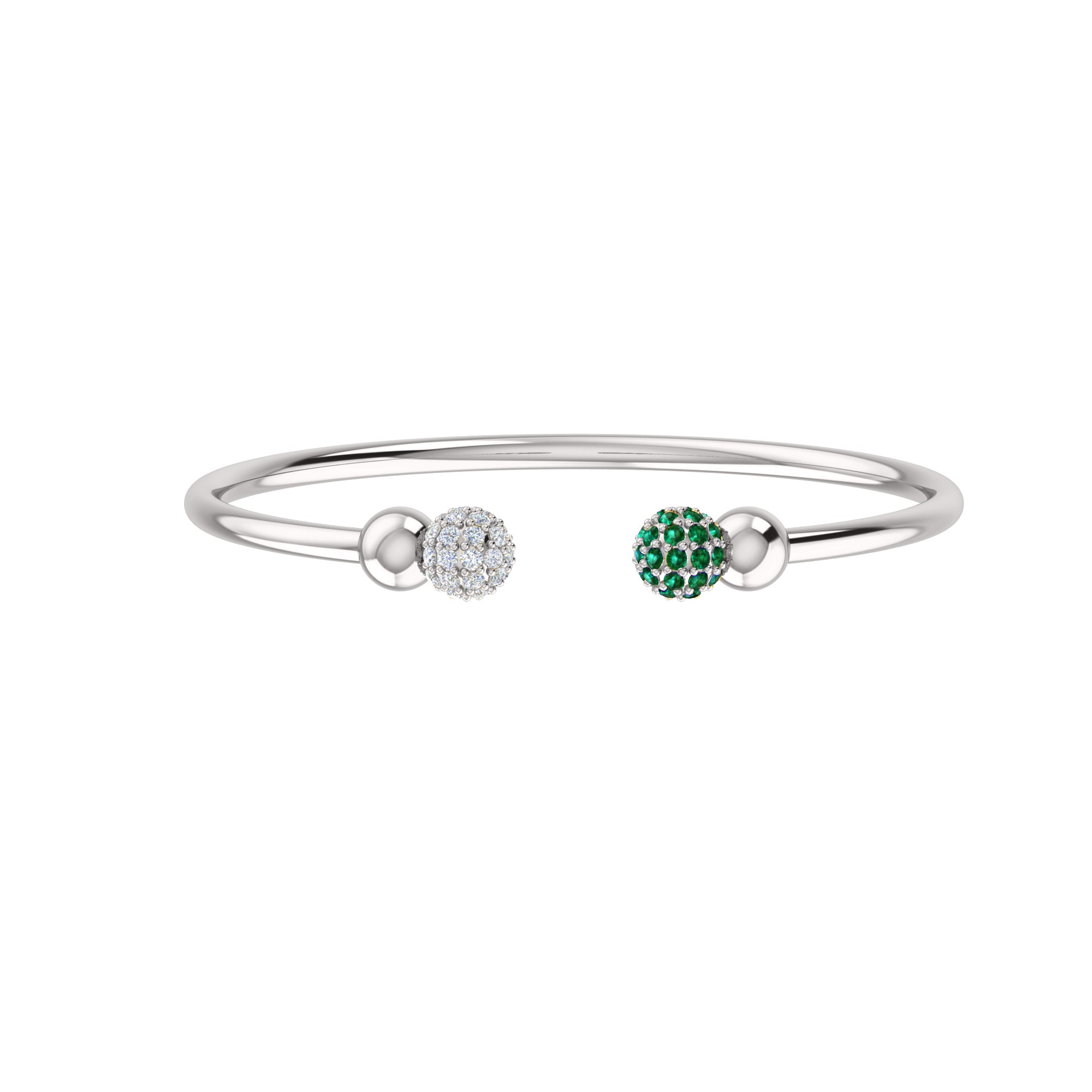 RKC Damen-Armreif aus 925er-Sterlingsilber, Karatgewicht: 1,08 CT, mit mehreren Edelsteinen, 14 Karat rosévergoldet, Produktgewicht: 10,00 GM, Höhe: 50,00 mm
