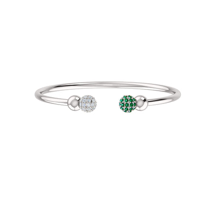RKC Damen-Armreif aus 925er-Sterlingsilber, Karatgewicht: 1,08 CT, mit mehreren Edelsteinen, 14 Karat rosévergoldet, Produktgewicht: 10,00 GM, Höhe: 50,00 mm