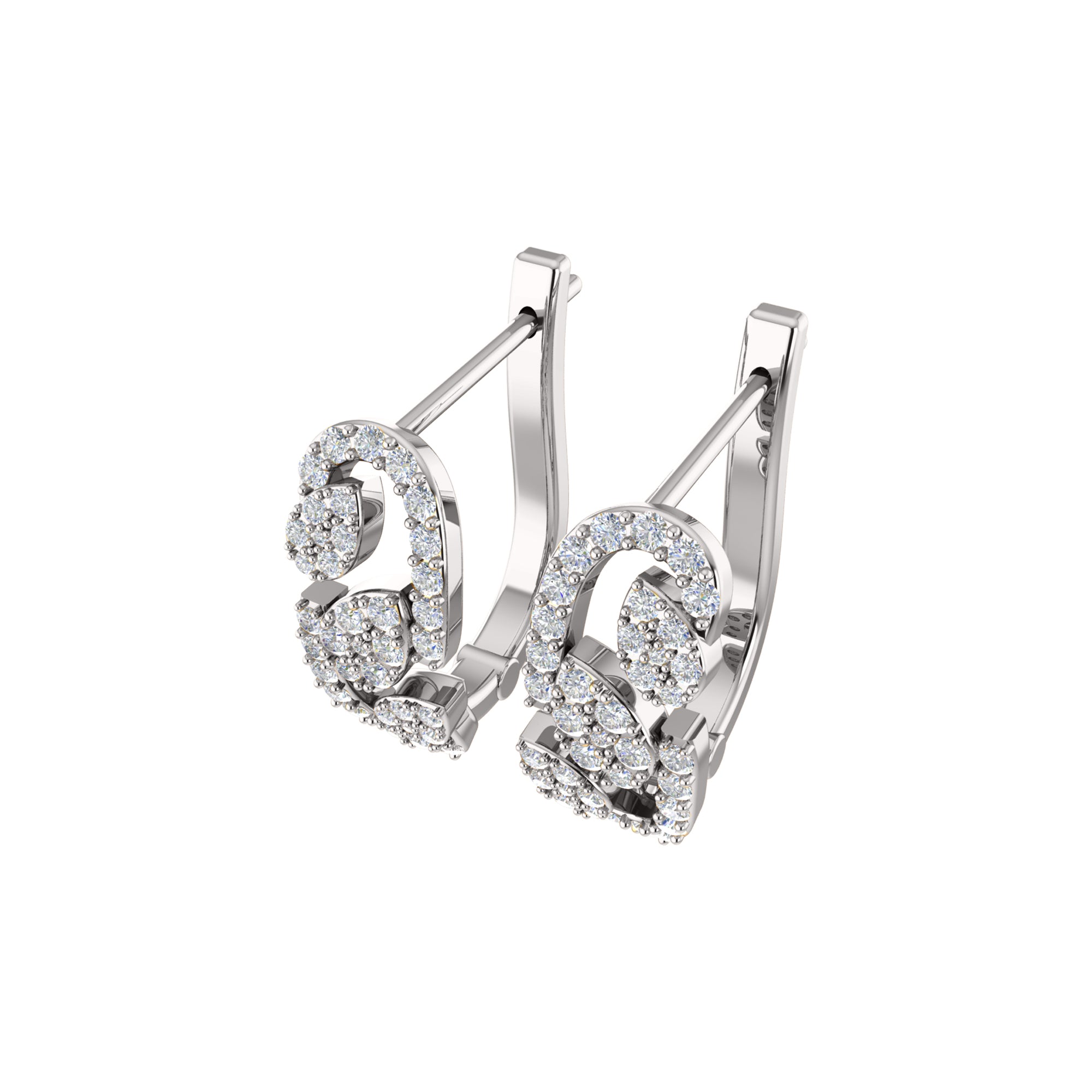 Orecchino da donna Hoops & Huggies in argento sterling RKC 925 con rosa 14k su peso 5,00 g, altezza 20,50 mm