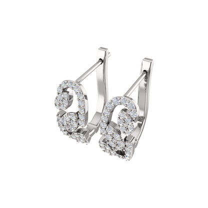 Orecchino da donna Hoops & Huggies in argento sterling RKC 925 con rosa 14k su peso 5,00 g, altezza 20,50 mm