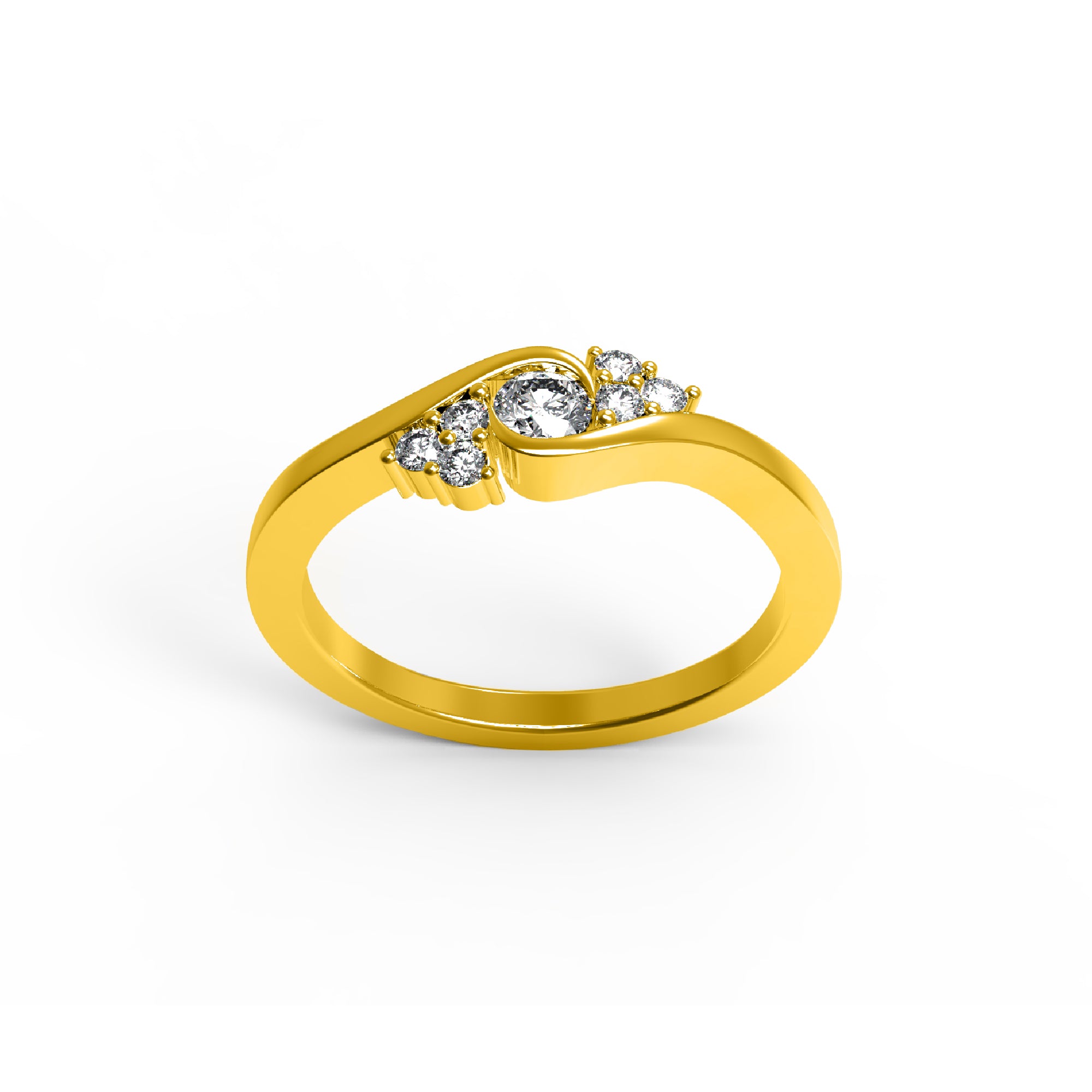 RKC Moissanit-Verlobungsring für Damen, vergoldetes 925er-Silber, 14 Karat Roségold vergoldet, Gewicht 2 g, Breite 1,80 mm