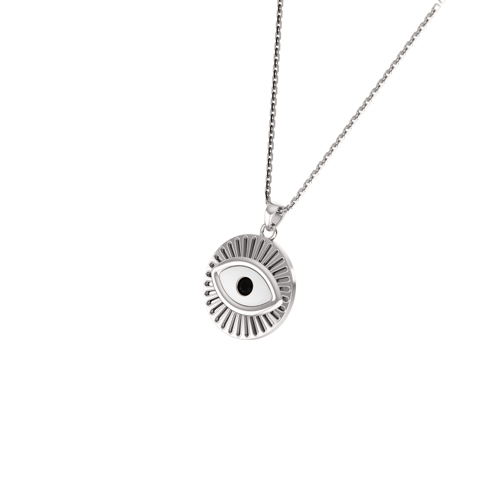 RKC 0,17 CT Emaille Evil Eye Anhänger 925 Silber 14K Gelbgold plattiert, Gewicht 5,80 GM, Höhe 20,00 MM