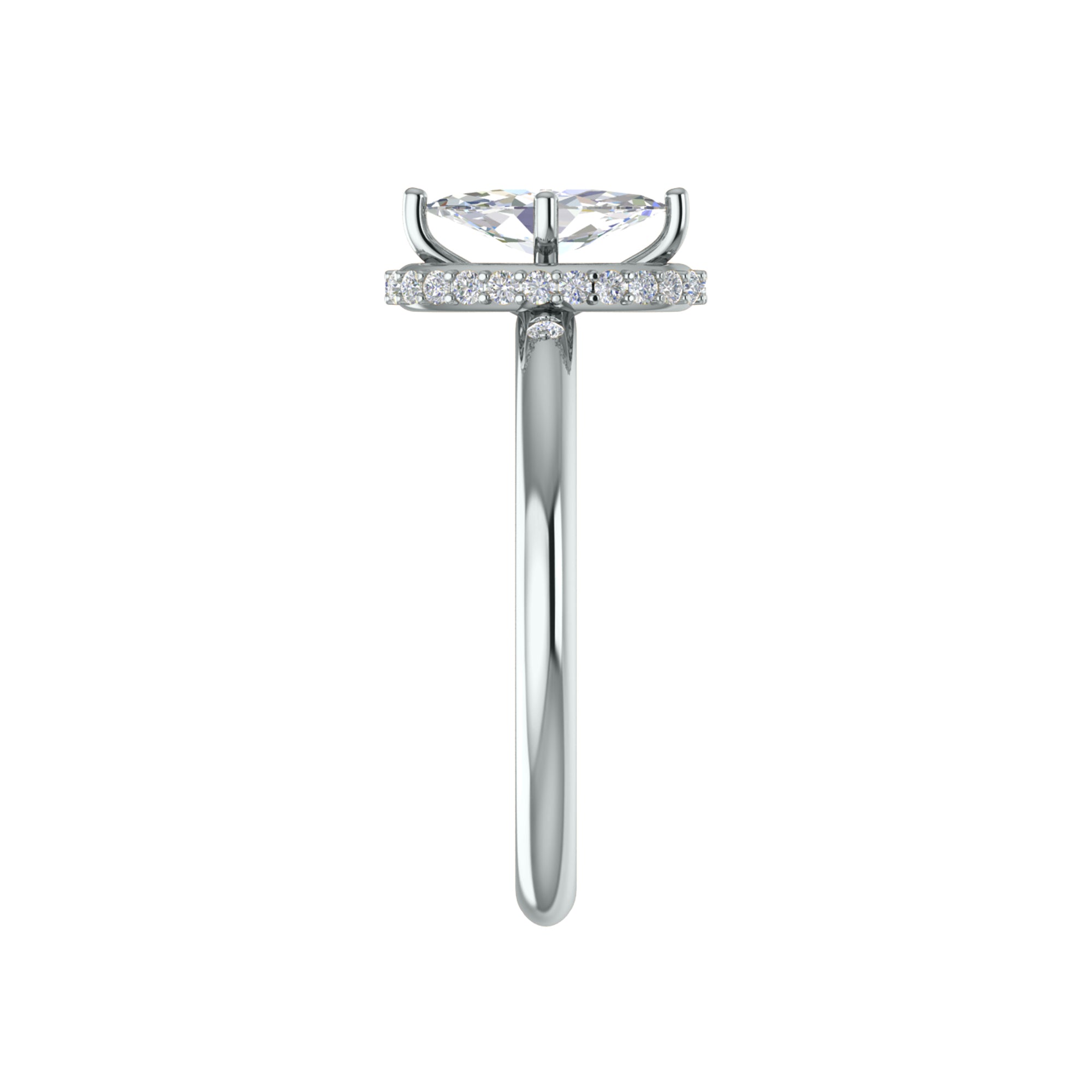 RKC Marquise-Moissanit-Halo-Verlobungsring, 925er Silber, Gelbgold vergoldet, für Damen, Gewicht 2 g
