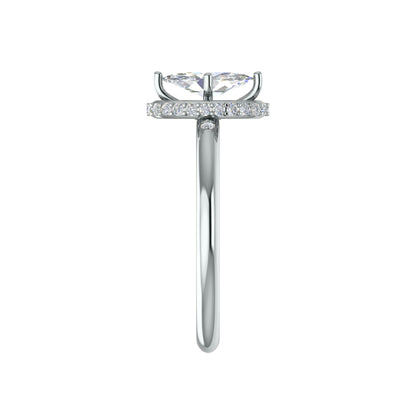 RKC Marquise-Moissanit-Halo-Verlobungsring, 925er Silber, Gelbgold vergoldet, für Damen, Gewicht 2 g