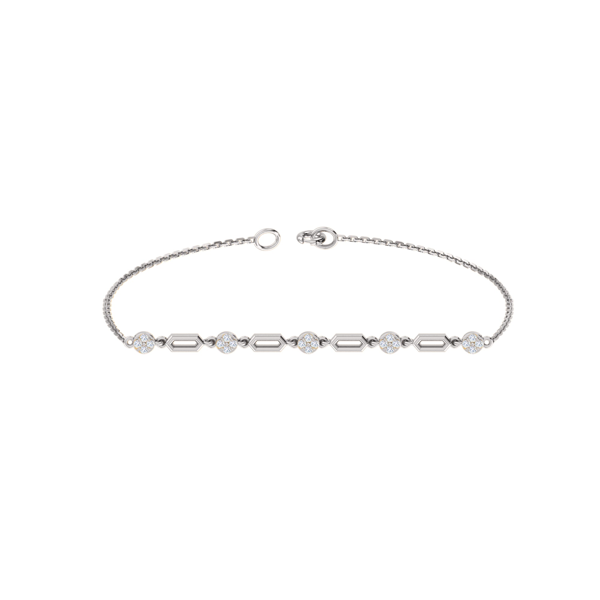 RKC 925 Sterling Silber 0,3 CT Edelstein für Damenarmband, 14 Karat Roségold vergoldet, Gewicht 3,70 GM
