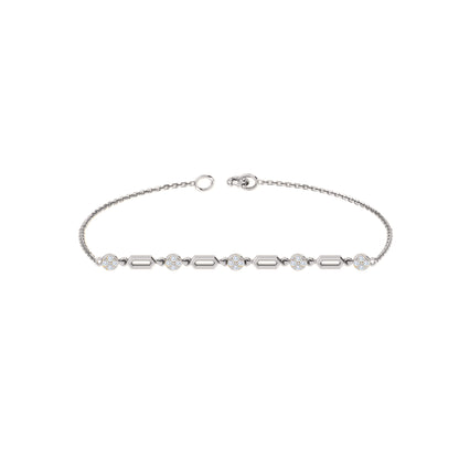 RKC 925 Sterling Silber 0,3 CT Edelstein für Damenarmband, 14 Karat Roségold vergoldet, Gewicht 3,70 GM