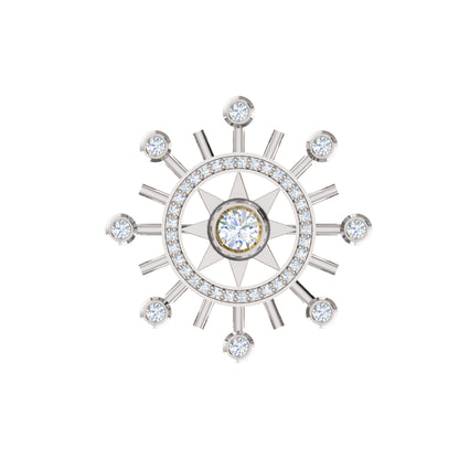 Spilla RKC Moissanite in argento sterling 925 placcata in oro giallo 14 carati Peso del prodotto 1,60 CM Altezza 22,00 MM