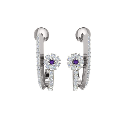 RKC 925 Sterling Silber Hoops & Huggies Ohrring Damenohrring 14 Karat Gelbgold über 3,20 WT, Höhe 20,00 mm