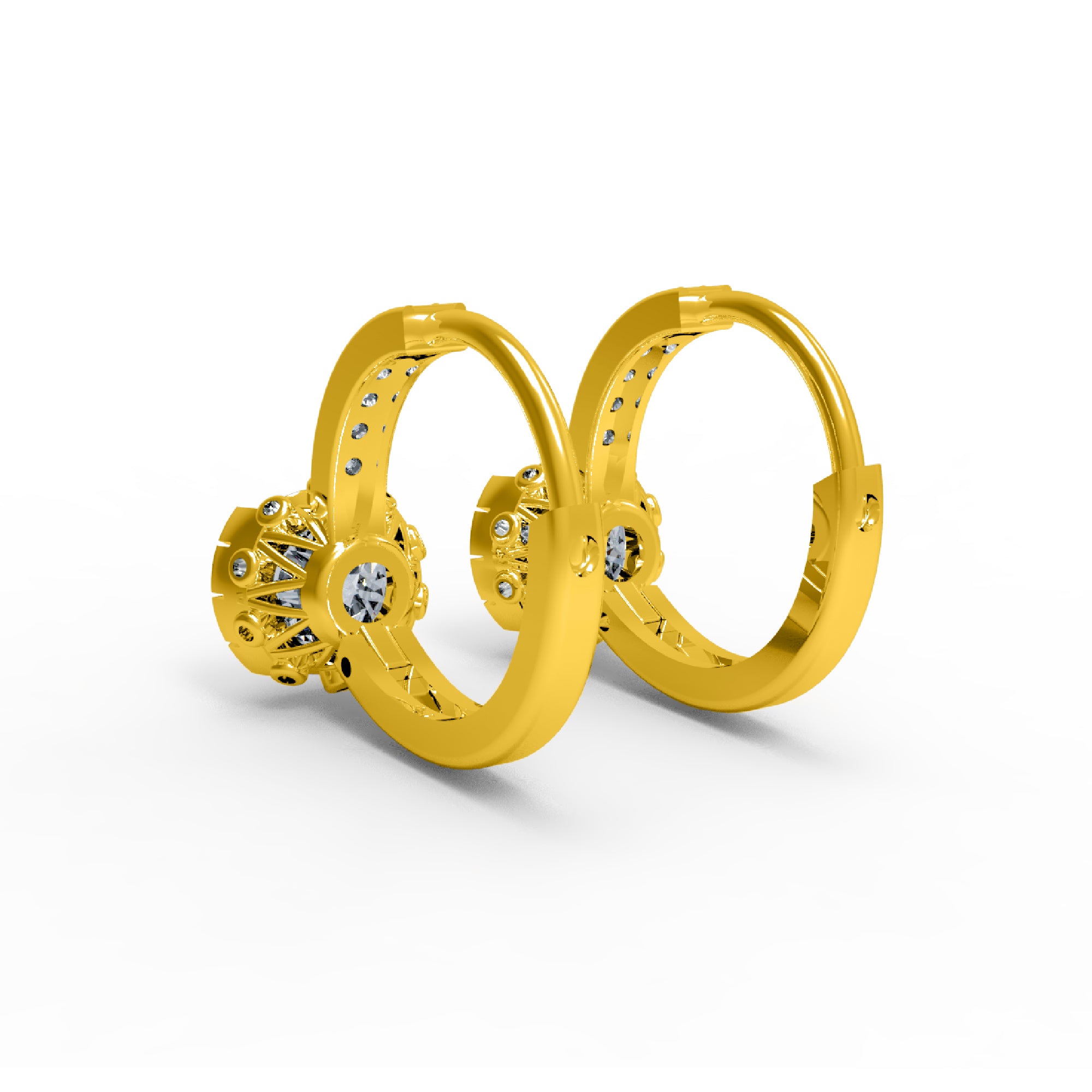 RKC Clip-On-Ohrring aus 925er-Sterlingsilber für Damen, 14 Karat Rose, Produktgewicht: 2,80 GM, Höhe: 14,00 mm