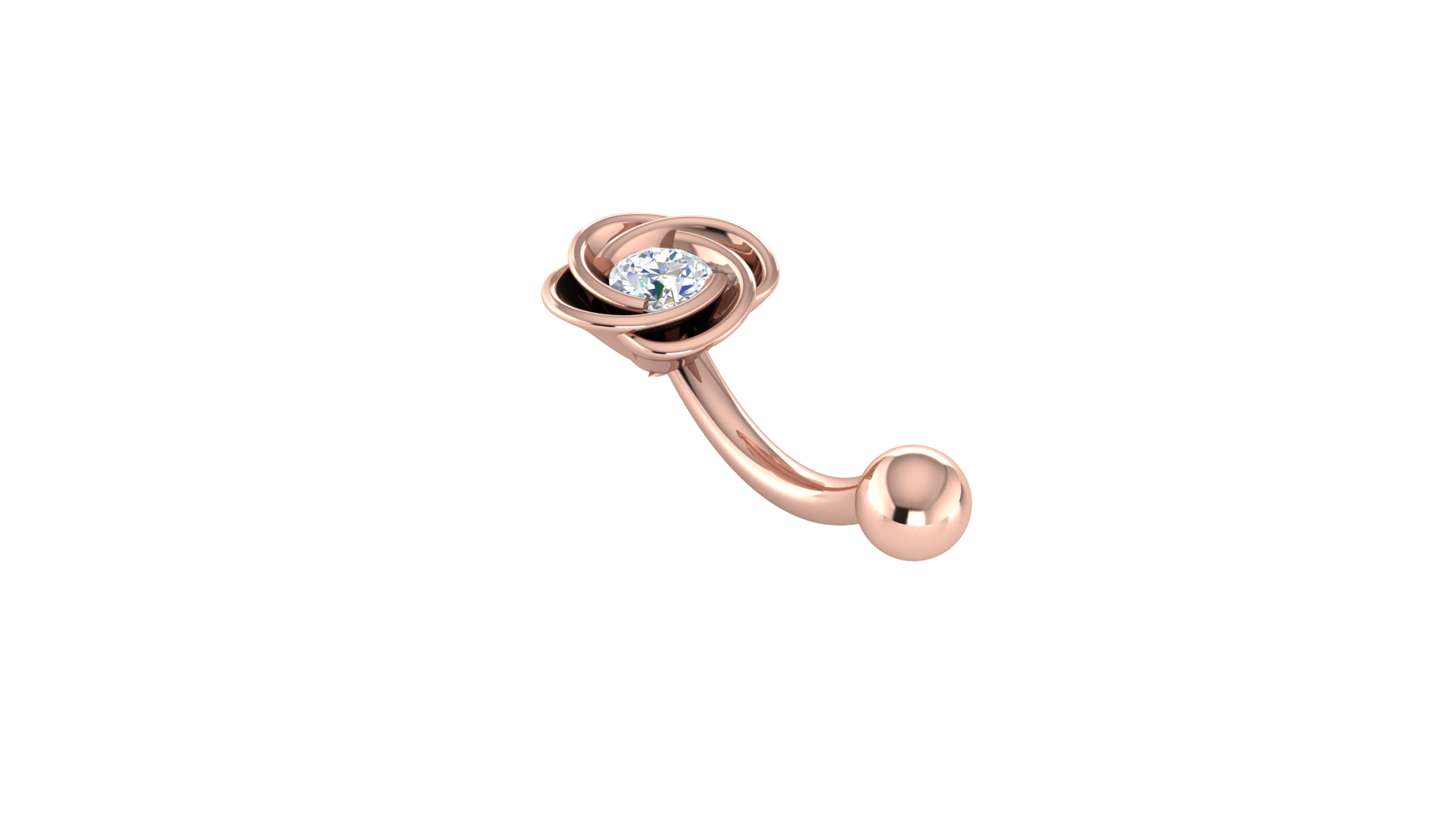 RKC JEWELRY Damen-Bauchnabelschmuck aus 925er Sterlingsilber, 14 Karat Gelbgold vergoldet, Produktgewicht: 1,00 g