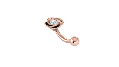 RKC JEWELRY Damen-Bauchnabelschmuck aus 925er Sterlingsilber, 14 Karat Gelbgold vergoldet, Produktgewicht: 1,00 g