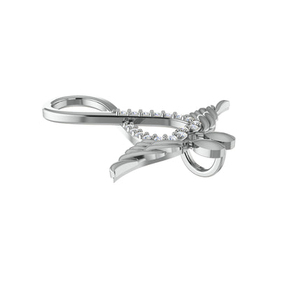Ciondolo in moissanite con ala infinita da 0,15 ct RKC, gioielli in argento 925, placcato in oro giallo 14 carati, peso 4,20 g, altezza 24,80 mm