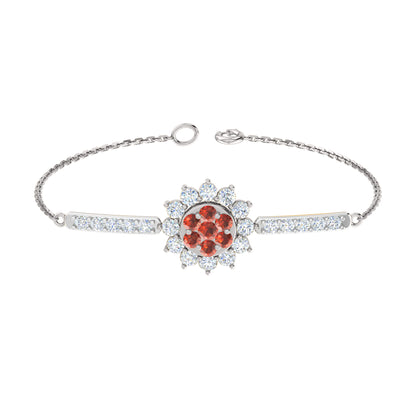 Pietra preziosa RKC in argento sterling 925 da 2,57 CT per bracciale da donna Placcato in oro rosa 14 carati Peso 5,50 GM