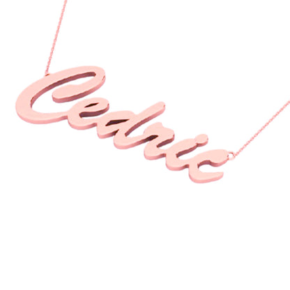 RKC 14k Yellow Gold Plated Beautiful Name Pendant Necklace Customize your Name