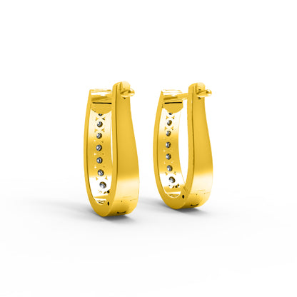 Orecchino da donna da indossare ogni giorno in argento sterling RKC 925 con rosa 14k sopra il prodotto Peso 5,80 GM Altezza 20,00 MM