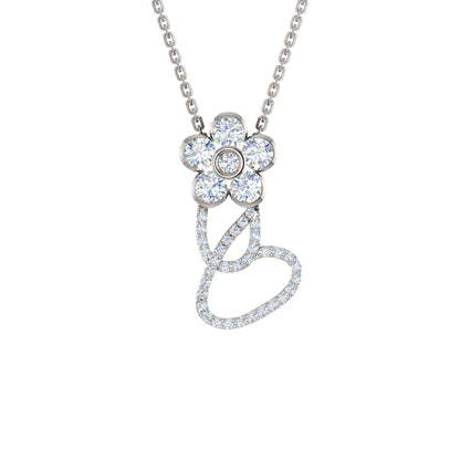 RKC 1,65 Karat Moissanit-Blumenanhänger, 925er Silberschmuck, 14 Karat Roségold vergoldet, Gewicht 4,90 g, Höhe 26,00 mm