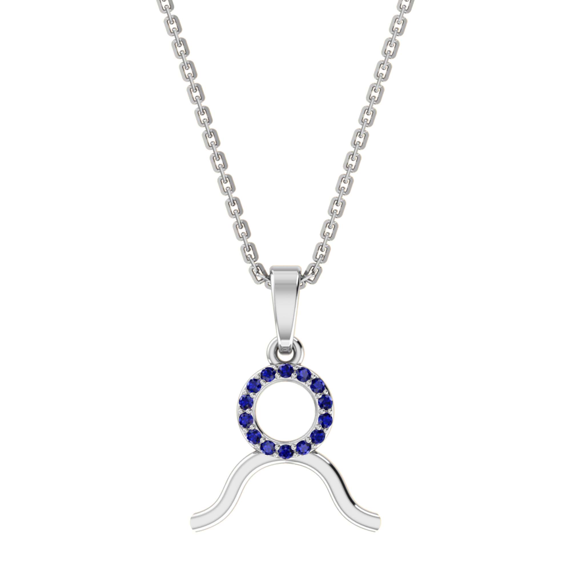 RKC Golden Cubic Zirconia With Chain Zodiac Pendant Necklace