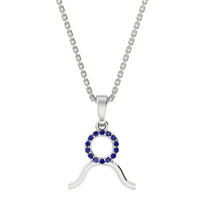 RKC Golden Cubic Zirconia With Chain Zodiac Pendant Necklace